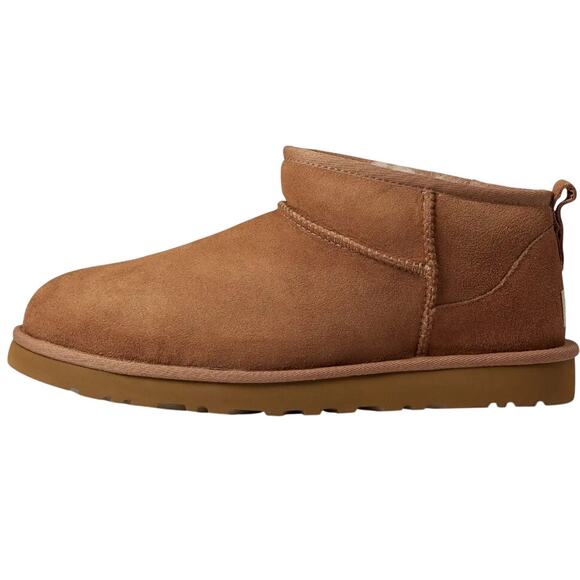 UGG Mens Classic Ultra Mini Boots US 9 EU 42 Tan Chestnut Suede Fur Lining NIB main image 9